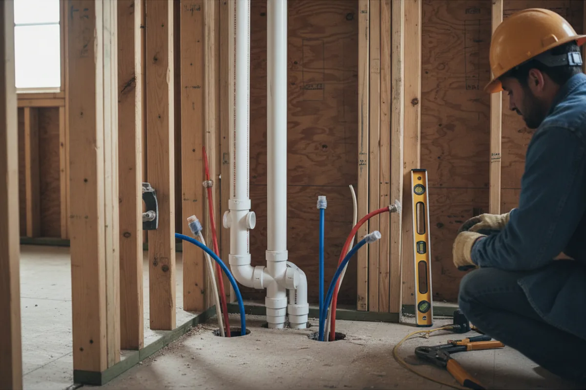 Drain and supply rough-in during Toilet Repair and Installation in Swanton