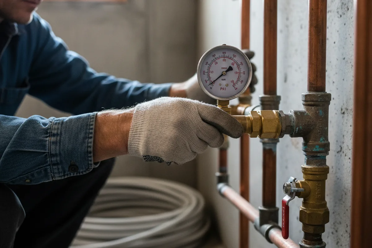 Pressure testing a repaired line during Water Line Repair in Swanton